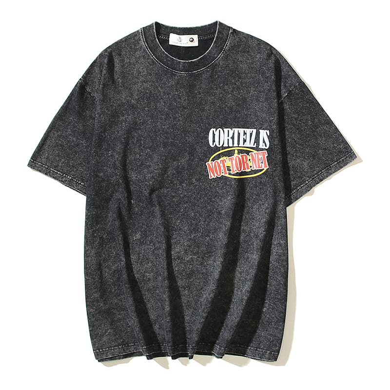Corteiz Devil Island Washed Joint T-Shirt Short Sleeve Summer