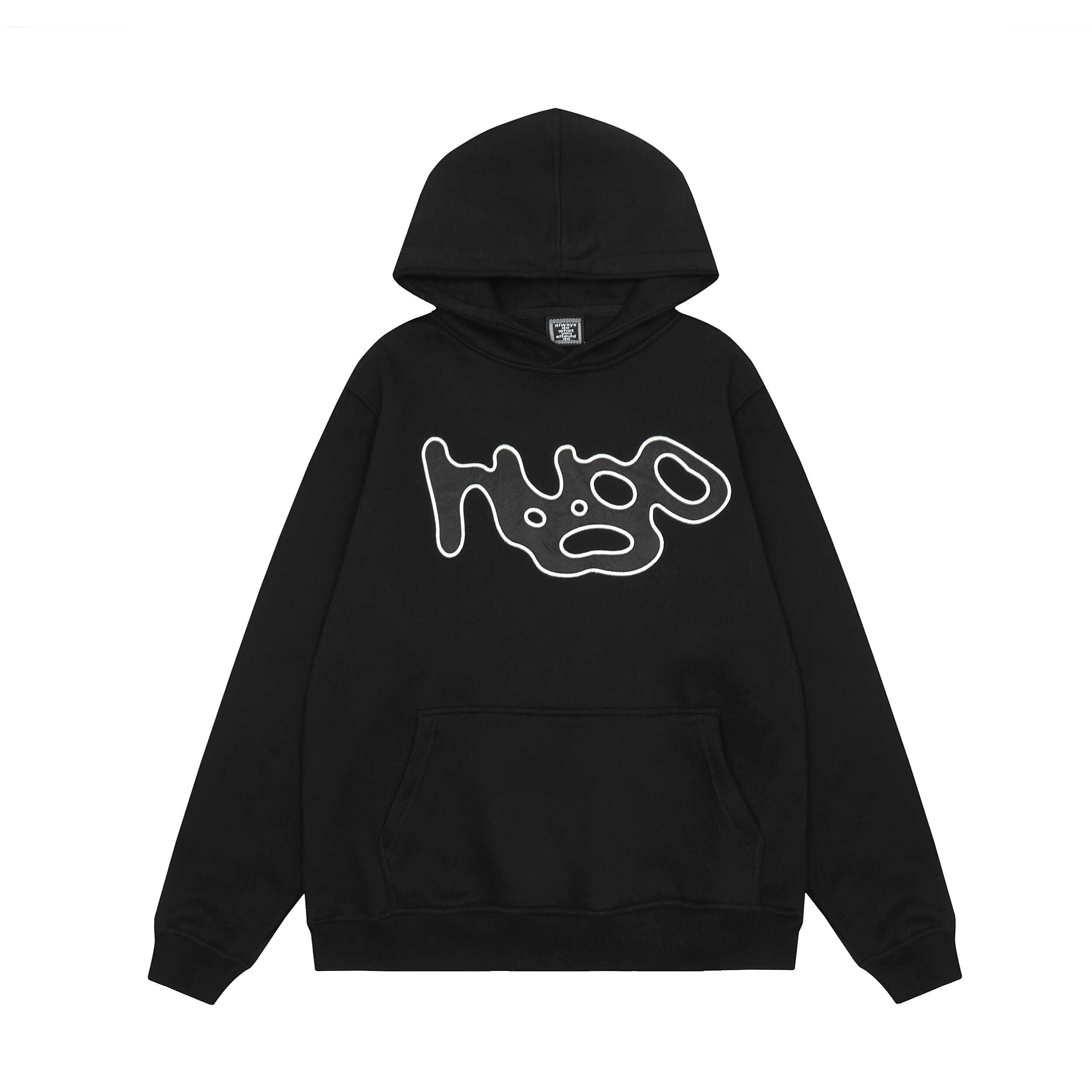 ADWYSD Sun Roll Velvet Padded Hooded Sweatshirt Casual Street Hip Hop Style