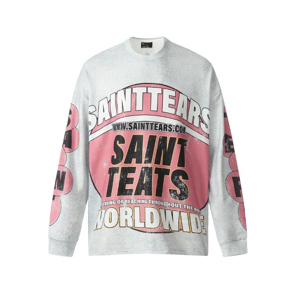 Saint Michael Vintage Loose Long Sleeve Drop Shoulder T-Shirt for Men