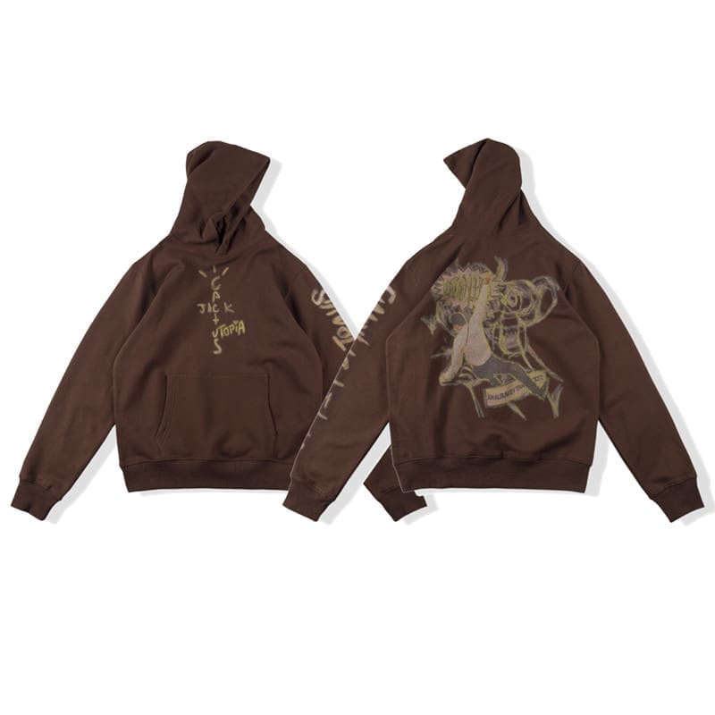 Travis Scott Cactus Jack Hand-Painted Graffiti Portrait Hoodie