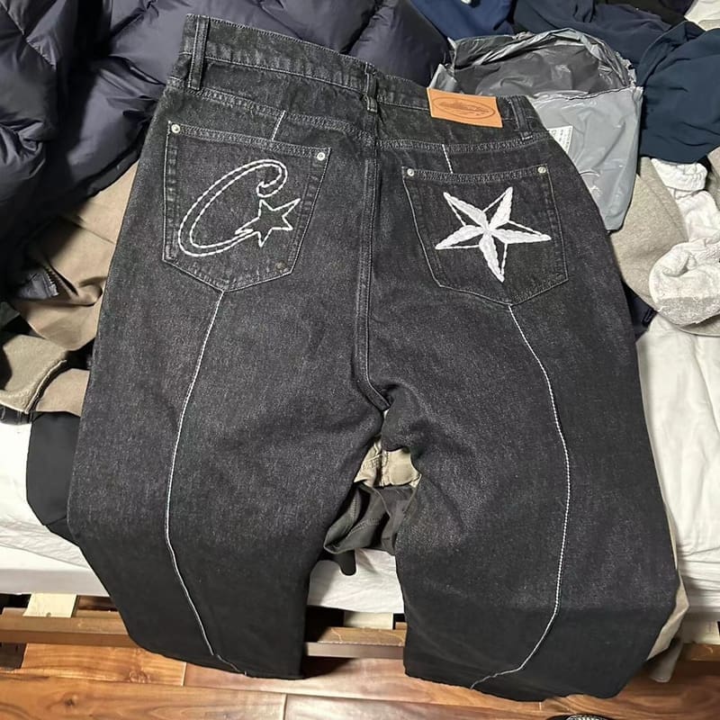 Corteiz Embroidered Five-Pointed Star Denim