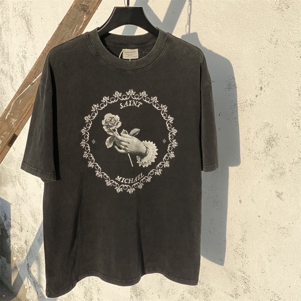 Saint Michael Handheld Rose Fog Tee
