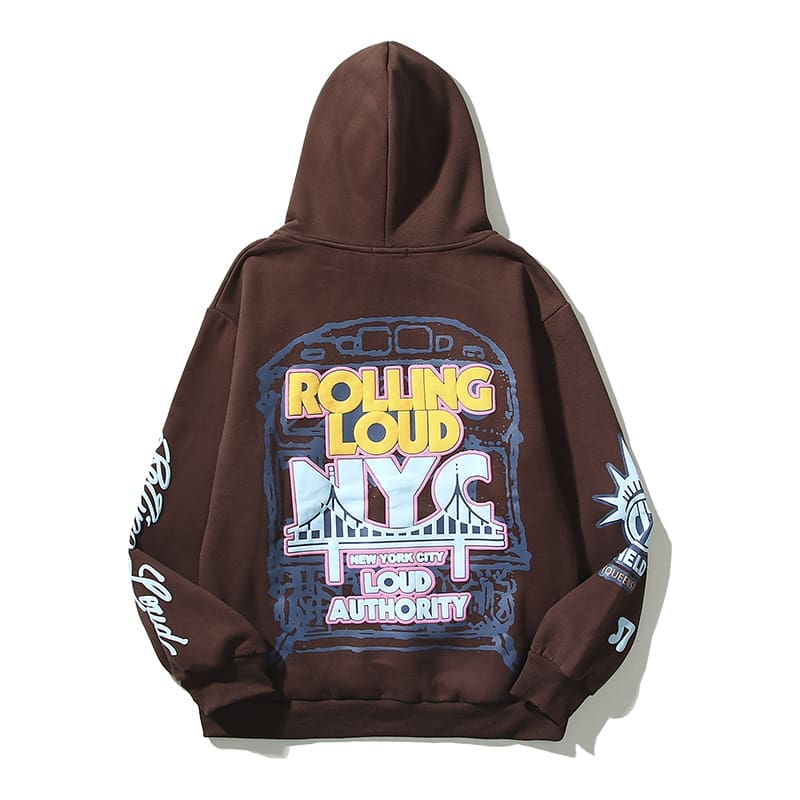 Travis Scott Rolling Embroidered Foam Letter Printed Hoodie for Men and Women