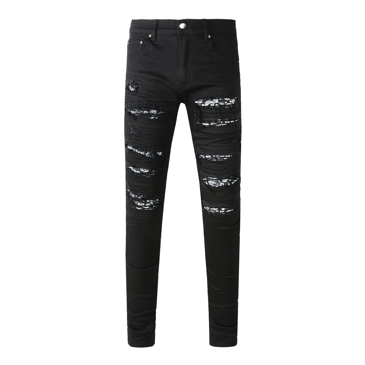 Xingx Patchwork Ripped Jeans