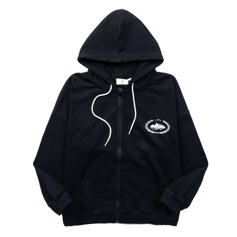 Corteiz Devil Island Large Logo Zipper Hooded Sweater for Men and Women