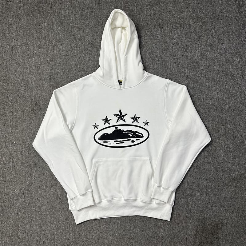 Corteiz Devil Island Five-Star Ship Printed Hooded Sweater Street Sports Casual Suit