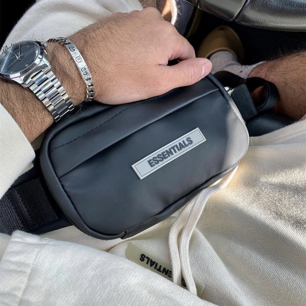 FOG Leather Belt Bag Mobile Phone Chest Bag for Men and Women