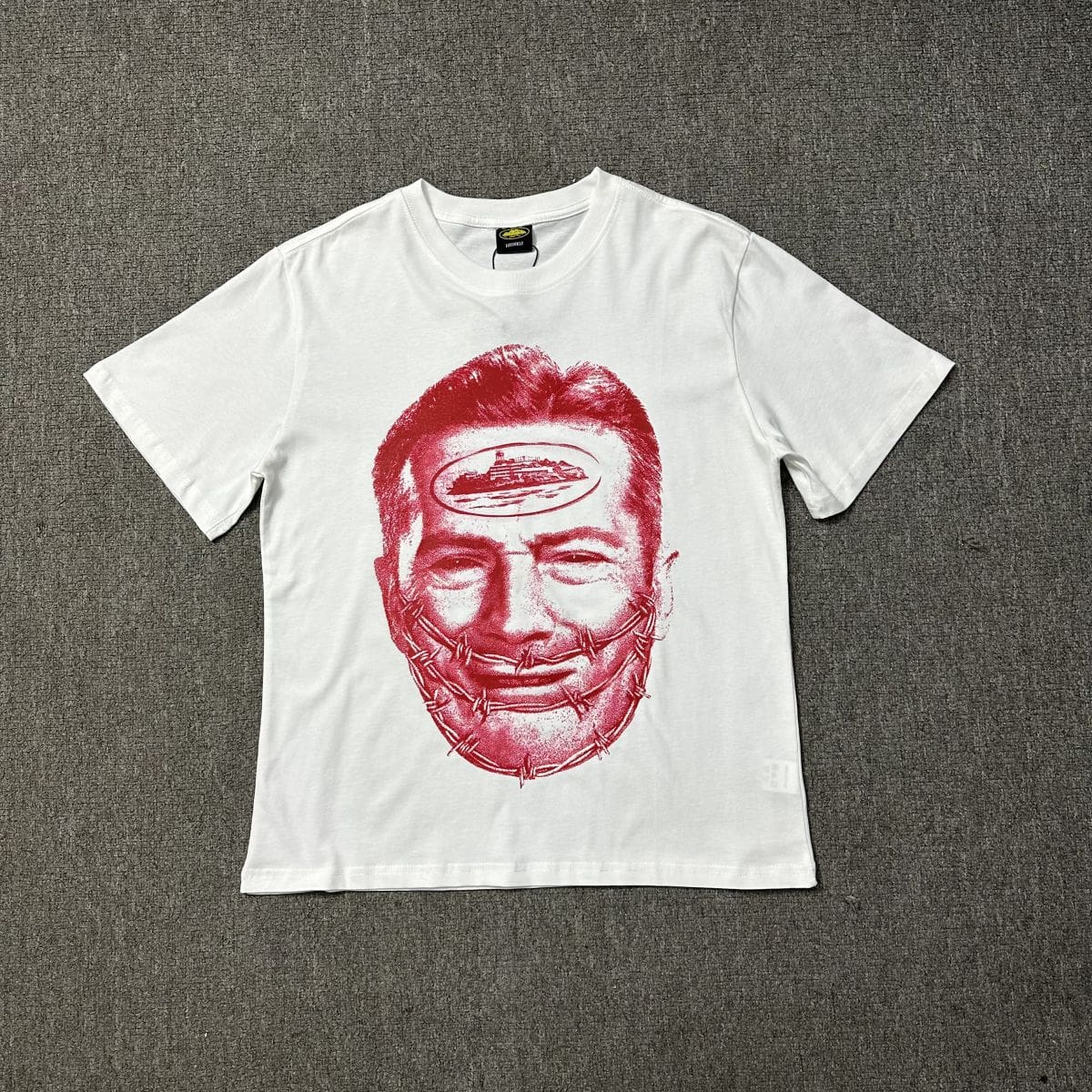 Corteiz Devil Island Summer Portrait Print Loose Casual Retro Couple T-Shirt