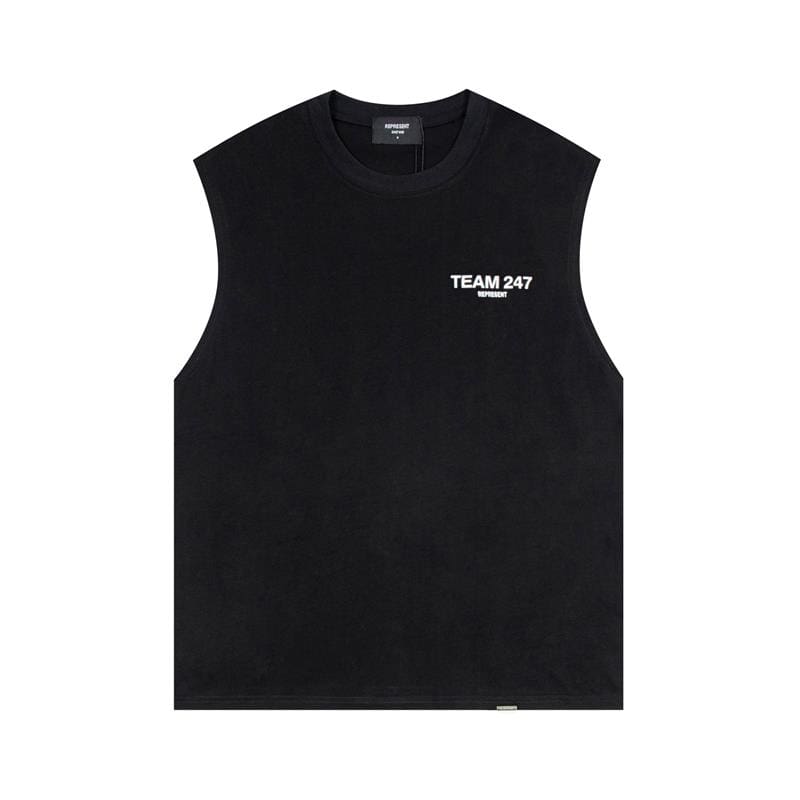 Represent 247 Digital Print Sleeveless Vest Cotton Loose Sports Waistcoat for Men