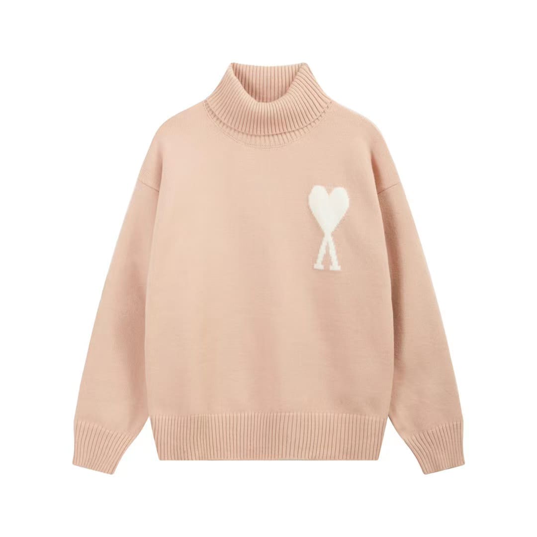 Ami Aeeo White Sweater Turtleneck