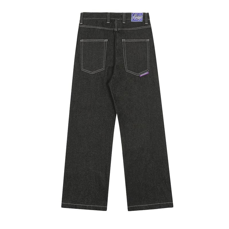 ADWYSD Sun Roll Basic Denim Pants High Street Casual Wash for Men and Women