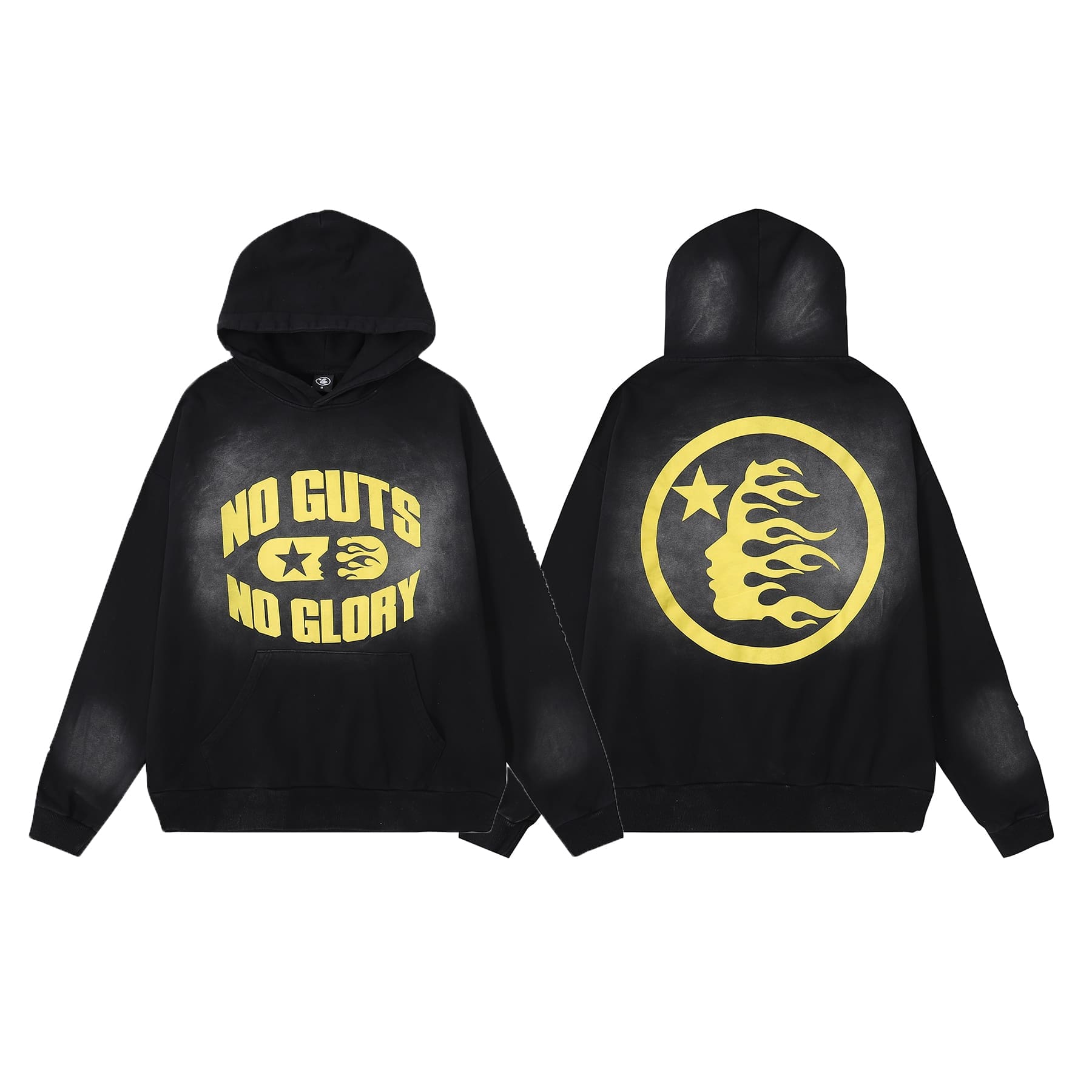 H*lst*r vintage hoodie mud-dyed washed sweater for men and women