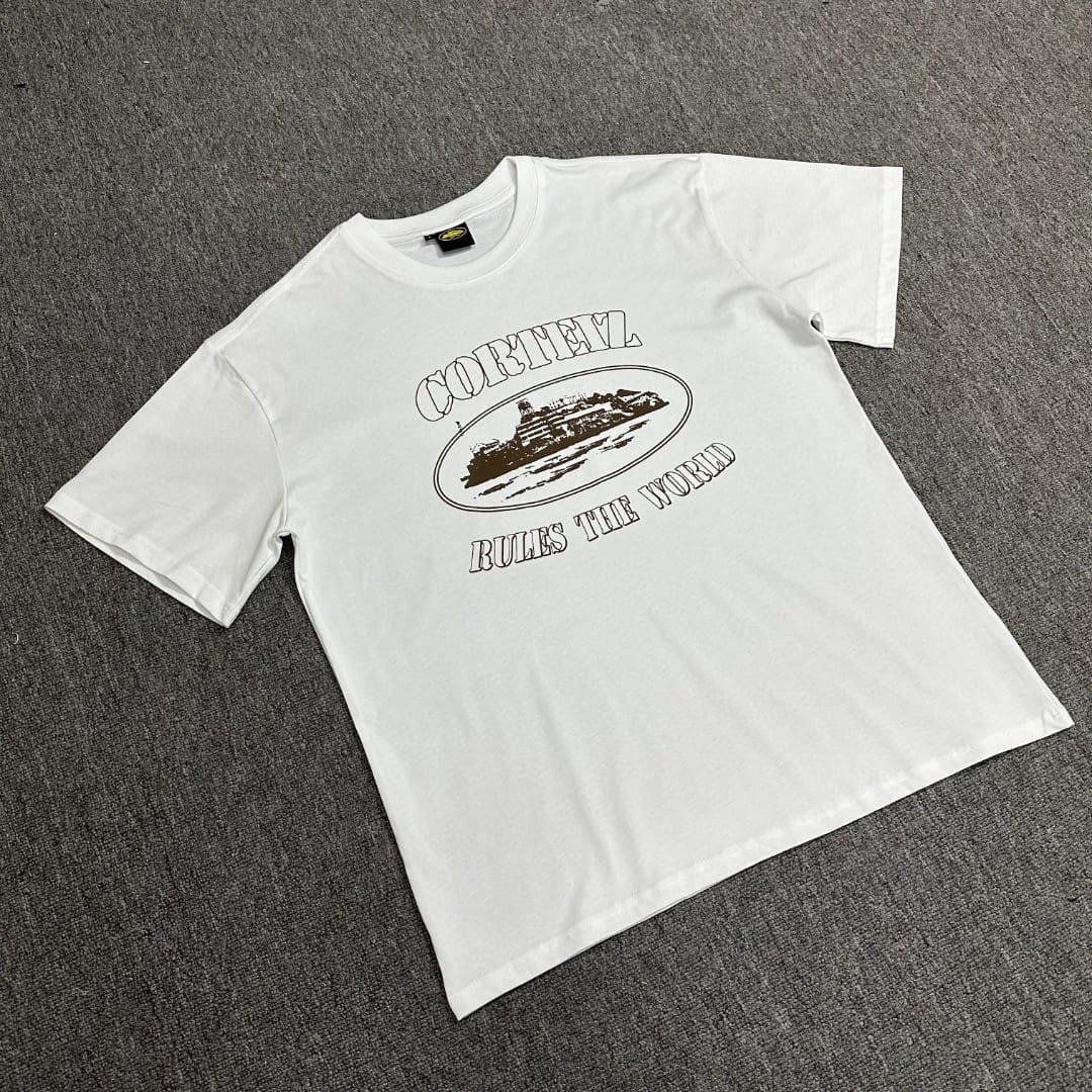 Corteiz Basic Devil Island Letter Print Drill Street Style T-Shirt