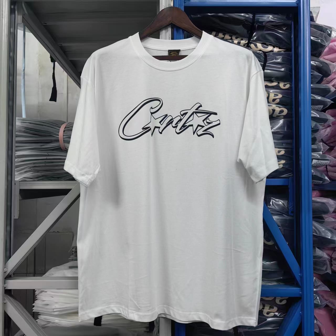 Corteiz Devil Island Printed Cotton Casual Round Neck T-Shirt for Men and Women