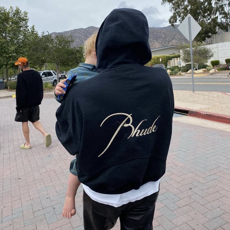 Rhude Bullet Zipper Embroidered Hoodie American High Street Fashion