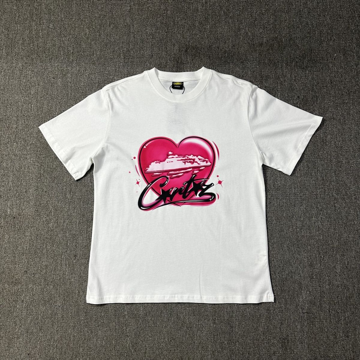 American High Street Corteiz Love Letter Print Short Sleeve Casual Retro Couple T-Shirt