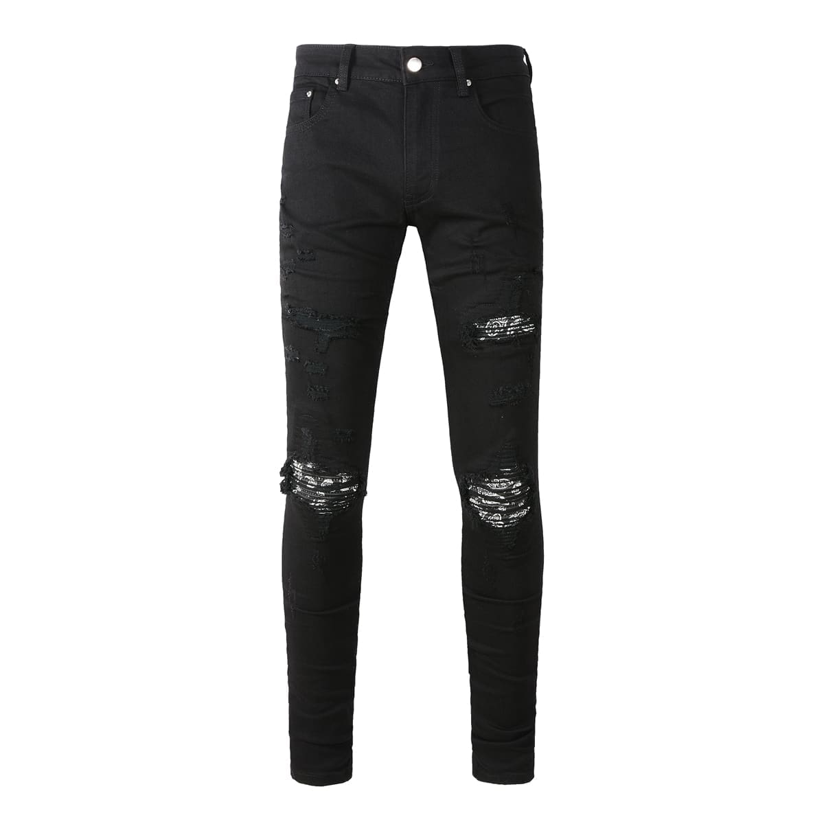 Xingx Patchwork Ripped Jeans 2