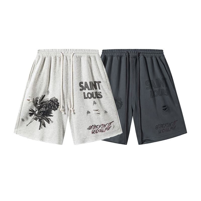 sssaint L**is distressed shorts
