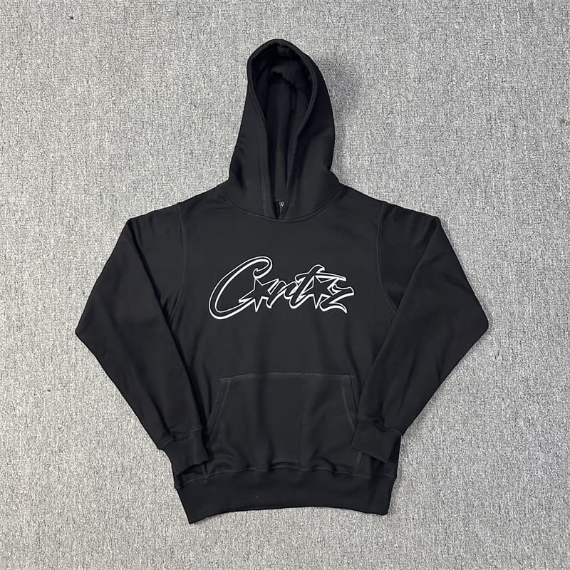 Corteiz Devil Island Letter Print Fleece-Lined Sweatshirt and Sweatpants Set for Men and Women