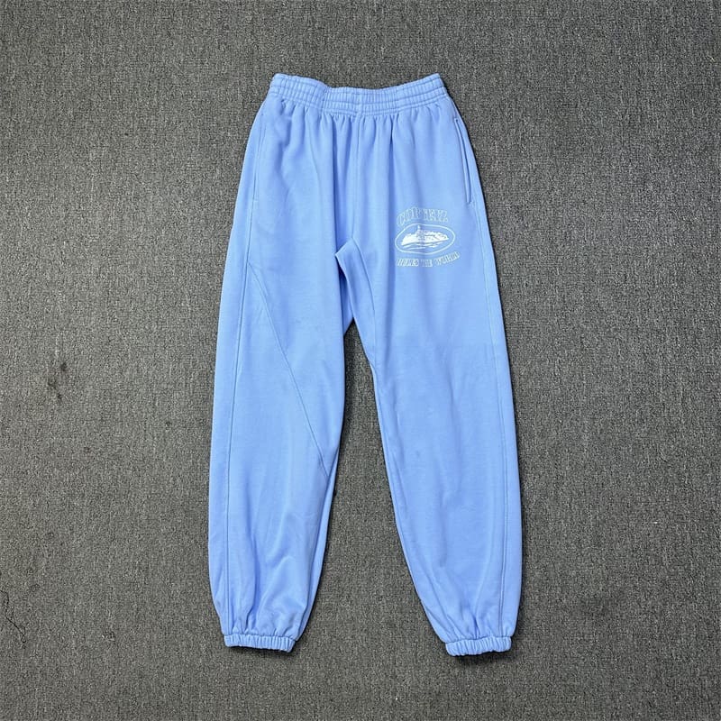 Corteiz Devil Island Sports Leisure Velvet Hooded Sweatshirt and Sweatpants Set for Men and Women