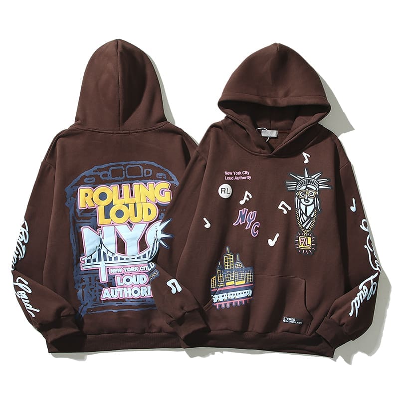 Travis Scott Rolling Embroidered Foam Letter Printed Hoodie for Men and Women