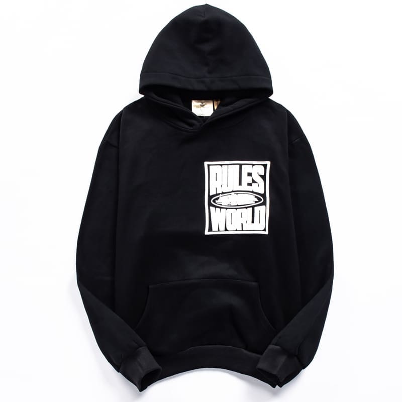 Corteiz Devil Island Foam Letter Print Velvet Padded Hoodie for Men and Women