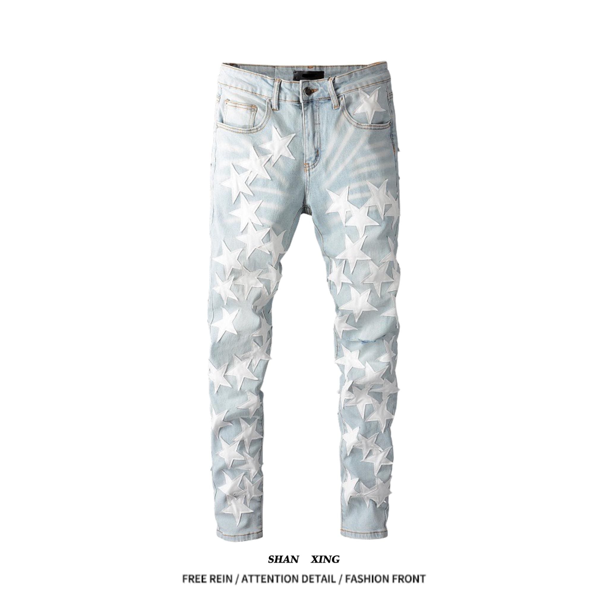 Xingx Patchwork Ripped Jeans 4