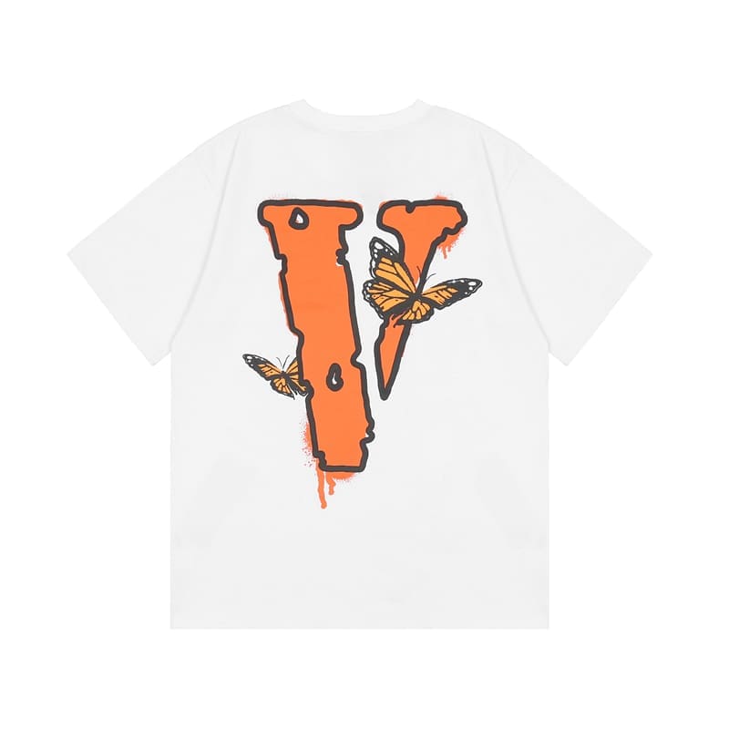 VLONE FOG 999 Juice WRLD Butterfly Print Large V Short Sleeve T-Shirt