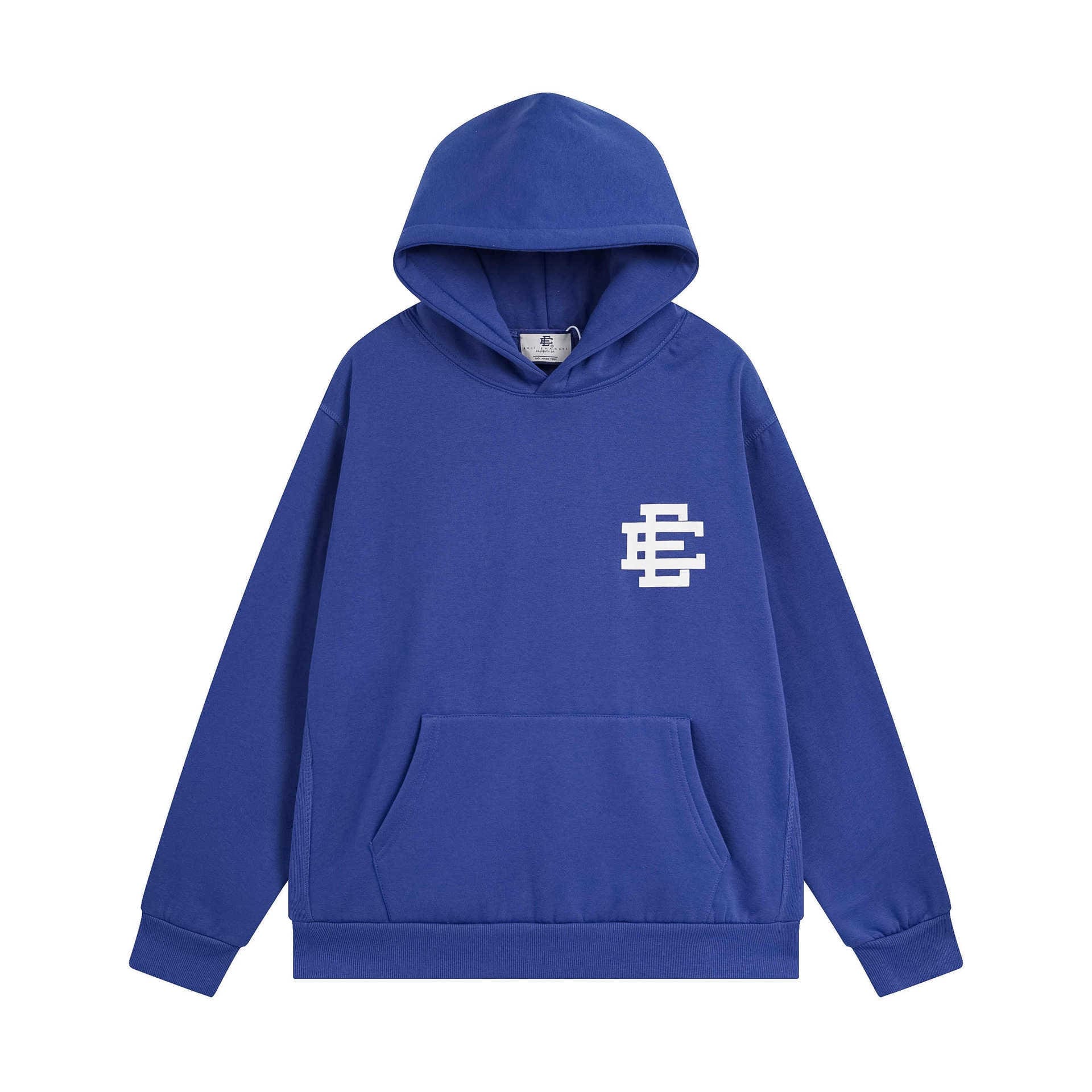 Eric Emanuel Velvet Padded Hooded Sweatshirt Casual Sports Top for Men and Women