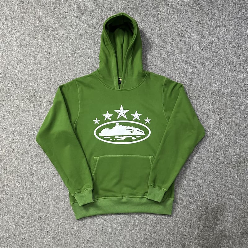 Corteiz Devil Island Five-Star Ship Printed Hooded Sweater Street Sports Casual Suit