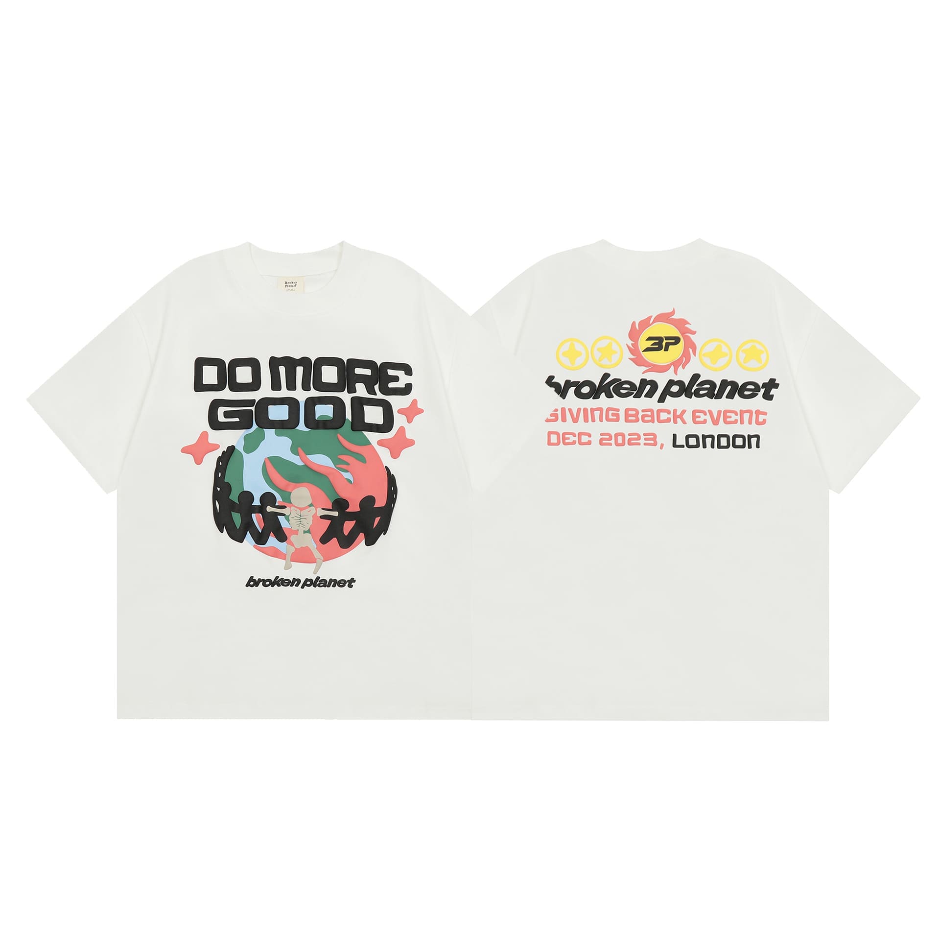 Broken Planet Puff Print Short Sleeve T-Shirt for Men and Women