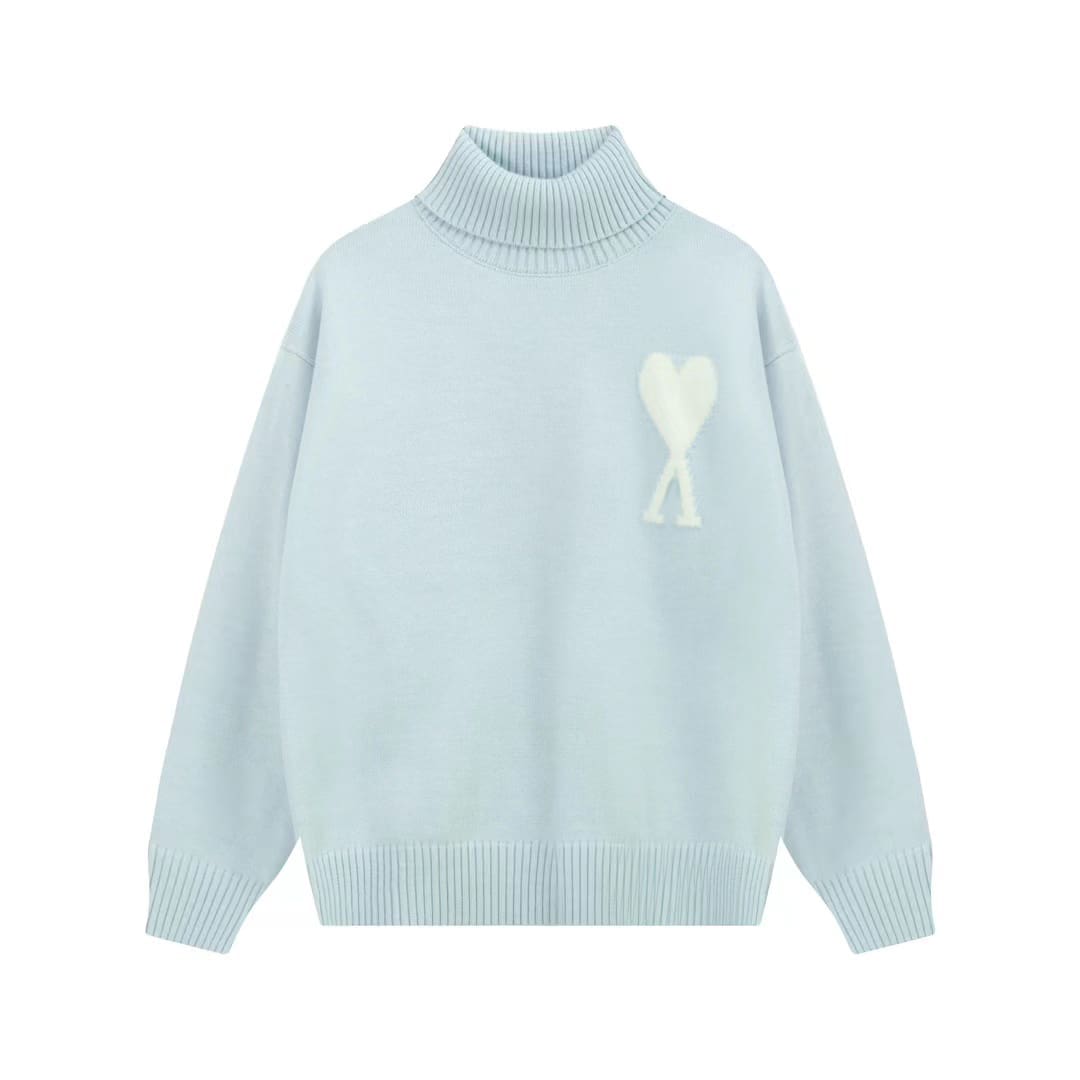 Ami Aeeo White Sweater Turtleneck