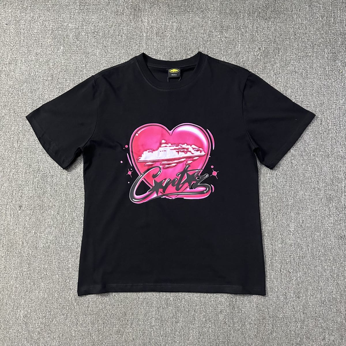 American High Street Corteiz Love Letter Print Short Sleeve Casual Retro Couple T-Shirt