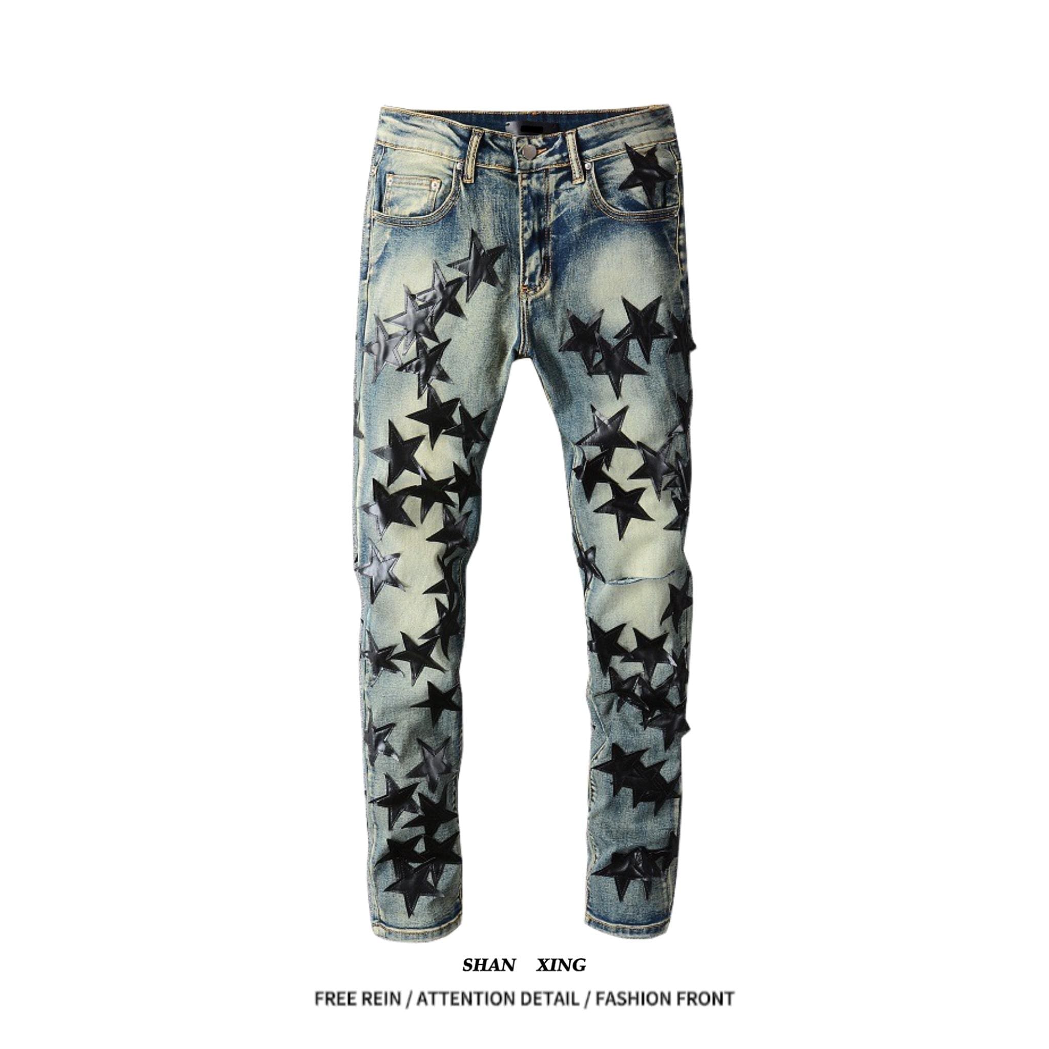 Xingx Patchwork Ripped Jeans 4