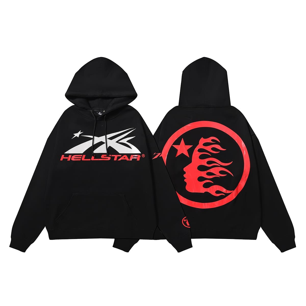 H*lst*r hell star mud print hooded sweater