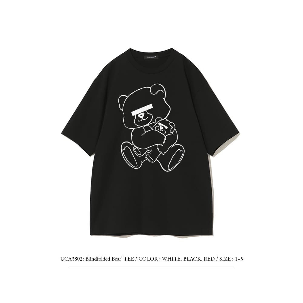 Undercover Basic Bear Print Japanese Retro Washed Short Sleeve T-Shirt