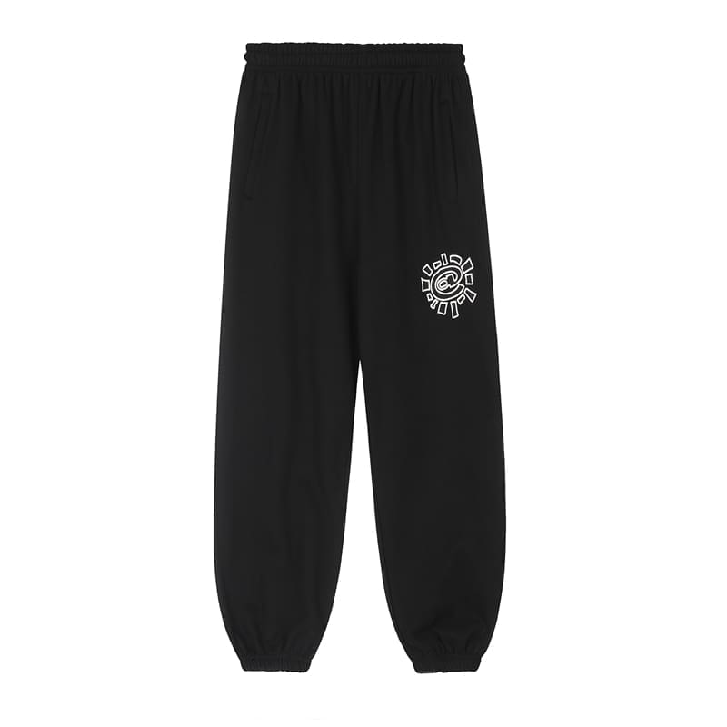 ADWYSD Sun Roll Embroidered Fleece-Lined Suit High Street Loose Hoodie and Casual Pants