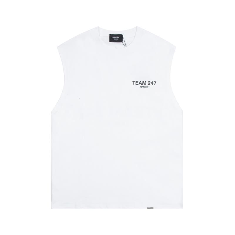 Represent 247 Digital Print Sleeveless Vest Cotton Loose Sports Waistcoat for Men