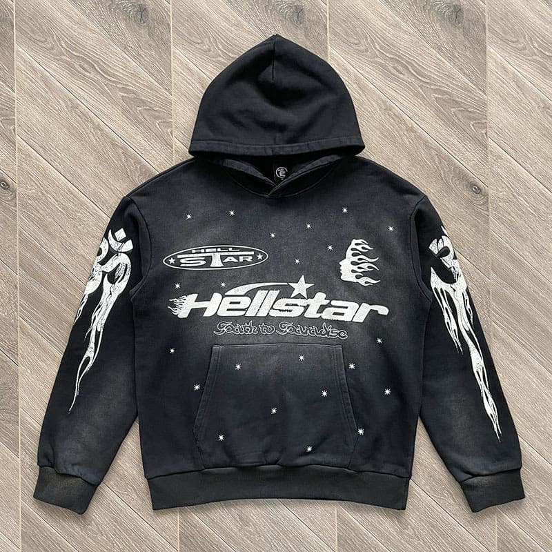 H*lst*r studios flare flame hoodie and trousers stitching sweater suit