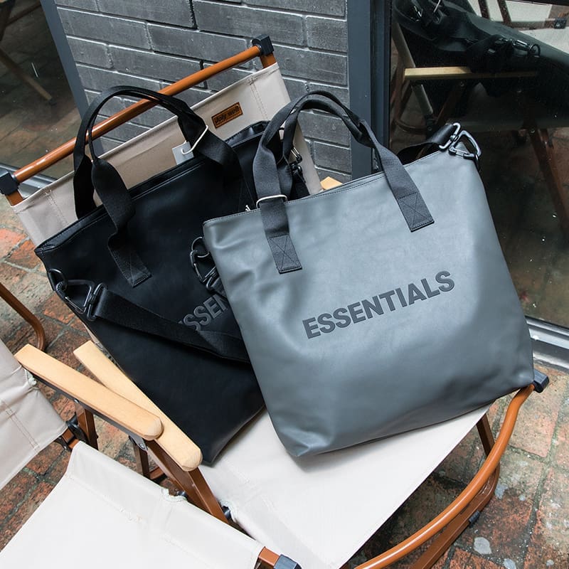 ESSENTIALS Tote Bag Soft Leather Shoulder Bag FOG Computer Handbag for Men and Women