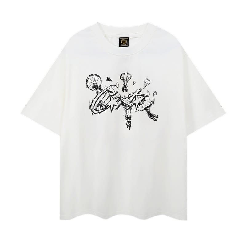 Corteiz Devil Island Summer Cotton Casual Loose Round Neck T-Shirt for Men and Women