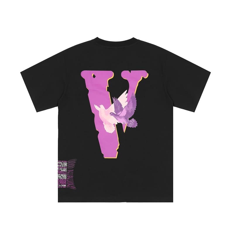 VLONE Peace Dove Large V Printed Cotton Short Sleeve T-Shirt for Men and Women