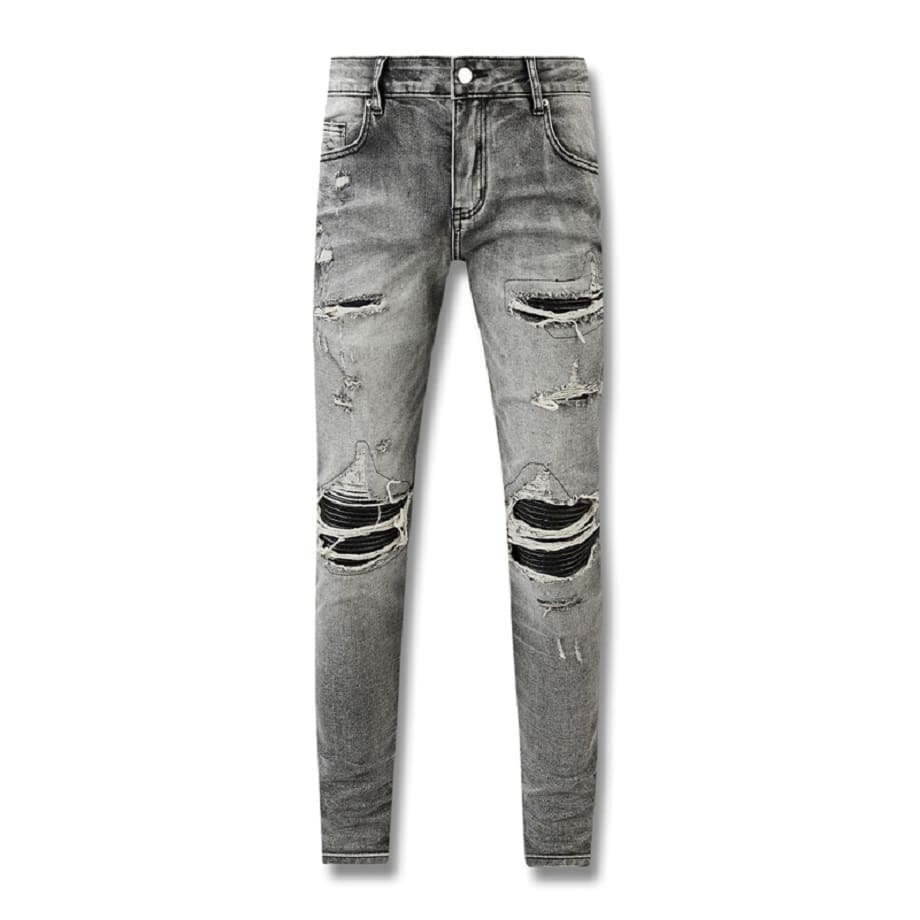 Xingx Patchwork Ripped Jeans 2
