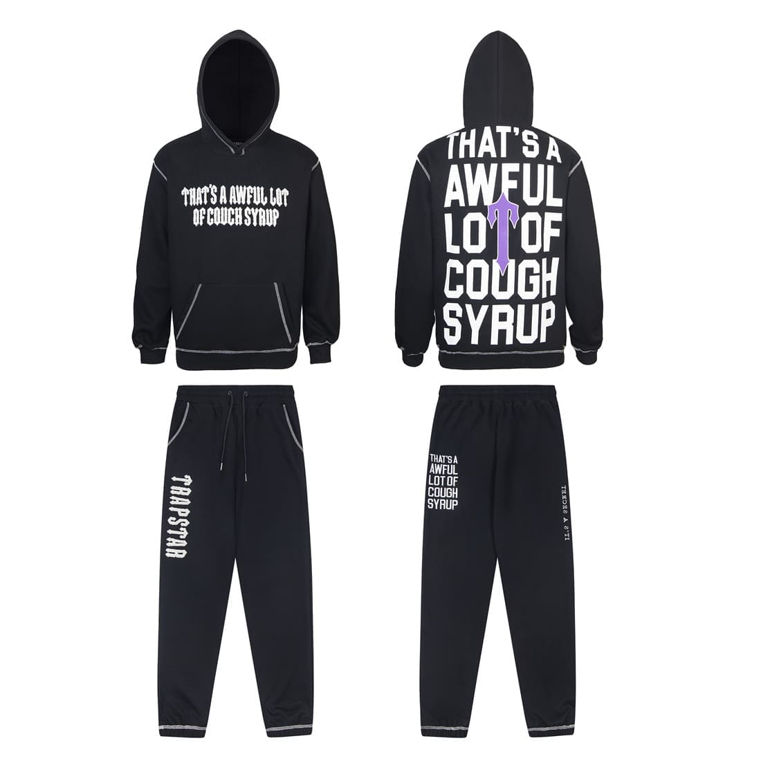 Trapstar Letter Embroidered Hoodie Puff Print Fall/Winter Sweatshirt Suit