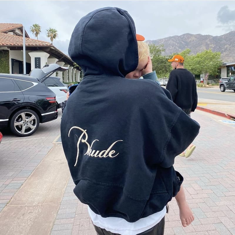 Rhude Bullet Zipper Embroidered Hoodie American High Street Fashion