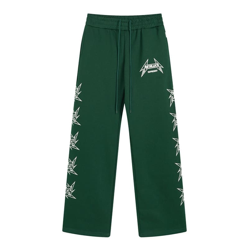 Represent Metal Band Letter Print Hoodie and Fleece Trousers Set