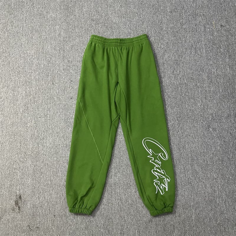 Corteiz Devil Island Letter Print Fleece-Lined Sweatshirt and Sweatpants Set for Men and Women