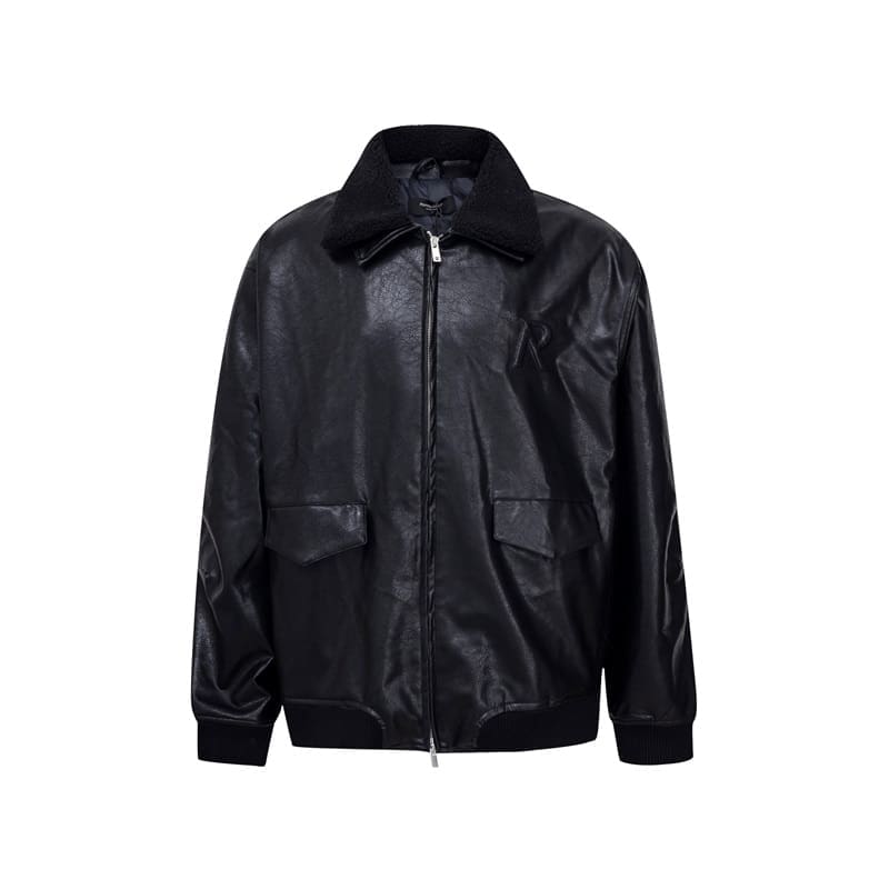 Represent Fur Collar Leather Coat Zip Jacket Casual Loose Wear