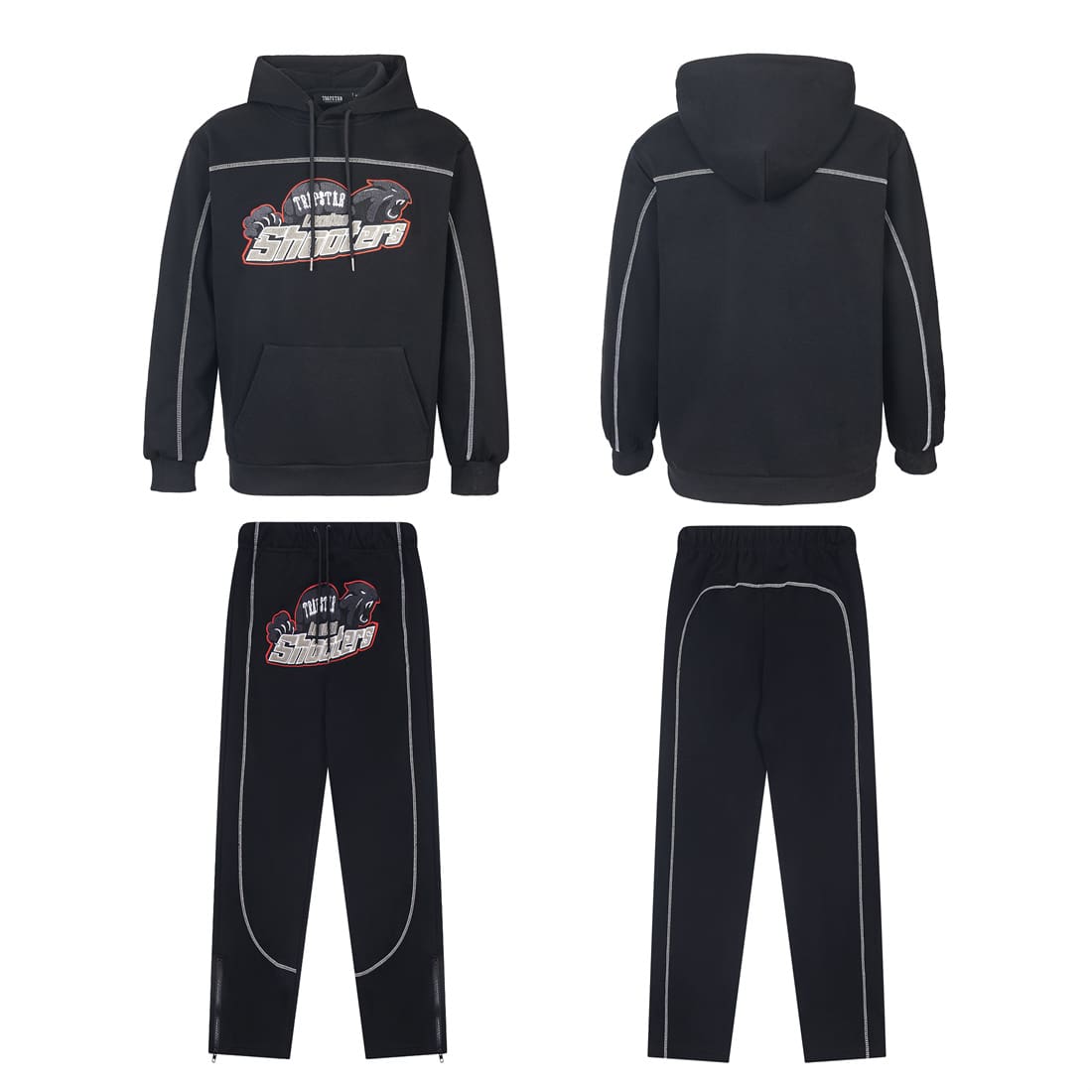 Trapstar Maychao Autumn Winter Black Leopard Embroidery Suit