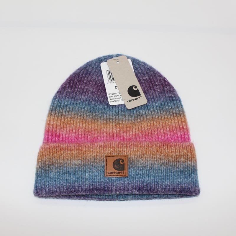 Carhartt Striped Gradient Knit Beanie Hat Skullcap for Outdoor Skiing